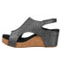 Фото #3 товара Corkys Carley Metallic Wedge Womens Grey Casual Sandals 30-5316-CHAR