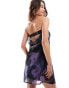 Фото #4 товара ASOS DESIGN chiffon cowl back bandeau mini sundress in blurred abstract print