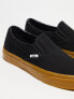 Vans classic slip on gum sole trainers in black