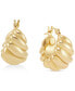 ფოტო #3 პროდუქტის Polished Shrimp Design Hoop Earrings in 14k Yellow Gold