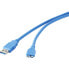 Renkforce RF-4264533 - 0.3 m - USB A - Micro-USB B - USB 3.2 Gen 1 (3.1 Gen 1) - 5000 Mbit/s - Blue