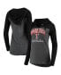 ფოტო #1 პროდუქტის Women's Charcoal Texas Tech Red Raiders Knockout Color Block Long Sleeve V-Neck Hoodie T-shirt