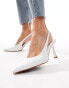 Фото #3 товара ASOS DESIGN Salty slingback stiletto mid shoes in white