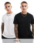 Фото #1 товара French Connection 2 pack short sleeve t-shirt in black and white