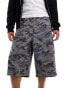 COLLUSION pull on adjustable waist baggy skate pant in camo