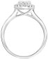 ფოტო #4 პროდუქტის Diamond Oval Cluster Engagement Ring (1/2 ct. t.w.) in 14k White Gold