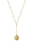 Coin Paperclip Link 17" Lariat Necklace in 18k Gold-Plated Sterling Silver