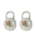 Фото #3 товара Padlock Stud Earrings in Sterling Silver & 18k Gold-Plate Over Silver