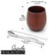 balibetov - All Natural Jujube Wood Yerba Mate Pumpkin Set (Matte Cup) Includes Bombilla Straw Stainless Steel and Cleaning Brushes (Brown)