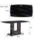 63" Marble Dining Table with U-Shape Base