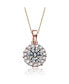 Фото #10 товара Classic Sterling Silver with Round Cubic Zirconias Halo Necklace