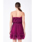 Фото #3 товара Women's Strapless Mini Tulle Dress
