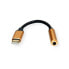 Фото #8 товара ROLINE 12.03.3223 - Black - Gold - USB C - 3.5mm - 0.13 m - Male - Female