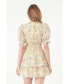 ფოტო #4 პროდუქტის Women's Embroidered Chiffon Tiered Front Bow Tie Mini Dress