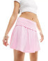 ASOS DESIGN ruched mini skirt in light pink Розовый, L - EU 44-46 - фото #4