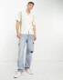 Sergio Tacchini Tano revere shirt in cream and green stripe