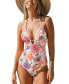 Фото #1 товара Women's Dahlia Daisy Shell Stitch Halter One Piece Swimsuit