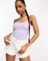 Фото #1 товара Monki strappy vest top in lilac ditsy print