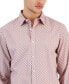 Men's Regular-Fit Stretch Chevron Geo-Print Button-Down Shirt, Created for Macy's