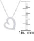 Фото #4 товара Macy's lab-Grown White Sapphire Heart 18" Pendant Necklace (5/8 ct. t.w.) in Sterling Silver