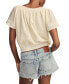 Women's Embroidered Flutter-Sleeve Top