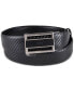 ფოტო #1 პროდუქტის Men's Faux Leather Inlay Track Belt