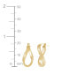 ფოტო #4 პროდუქტის Textured Curved Oval Hoop Earrings in 10k Gold