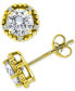 Cubic Zirconia Halo Stud Earrings in 18k Gold-Plated Sterling Silver, Created for Macy's