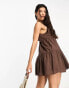 Rhythm classic tiered mini dress in chocolate