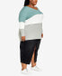 Фото #6 товара Plus Size Sadie Colorblock V-neck Sweater