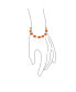 ფოტო #2 პროდუქტის Protection Good Luck Amulet Turkish Translucent Orange Glass Bead Evil Eye Bracelet For Women Sterling Silver 7.5 Inch