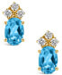 ფოტო #11 პროდუქტის Amethyst (7/8 ct. t.w.) and Diamond (1/8 ct. t.w.) Stud Earrings in 14K Yellow Gold