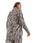 South Beach oversized zebra print beach shirt co-ord in brown