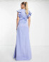 TFNC Tall Bridesmaid twist front maxi dress in powder blue