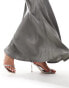 Nobody's Child satin maxi skirt in silver