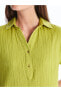 Фото #4 товара LCWAIKIKI Classic Gömlek Yaka Kendinden Desenli Kısa Kollu Kadın Elbise