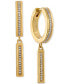 ფოტო #1 პროდუქტის Diamond Bar Dangle Bar Hoop Earrings (1/5 ct. t.w.) in 14k Gold-Plated Sterling Silver, Created for Macy's