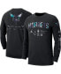 ფოტო #1 პროდუქტის Men's Black Charlotte Hornets Essential Air Traffic Control Long Sleeve T-shirt