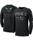 Men's Black Charlotte Hornets Essential Air Traffic Control Long Sleeve T-shirt Черный, L - фото #1