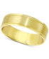 ფოტო #1 პროდუქტის Men's Polished & Textured Beveled Edge Wedding Band in 14k Gold