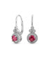 ფოტო #1 პროდუქტის Classic Bridal Art Deco Style Pink Topaz Halo Circle Circlet Rosette Solitaire Drop Earrings for Women .925 Sterling Silver