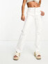 Фото #3 товара Bershka Petite straight leg jean in white