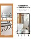 Wall Bathroom Mirror w/ Shelf Hooks Sturdy Metal Frame for Bedroom Living Room