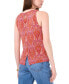 ფოტო #2 პროდუქტის Women's Paisley Crewneck Split Back Keyhole Tank Top