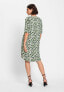 Women's Elbow Sleeve Leaf Print Dress