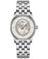 ფოტო #1 პროდუქტის Women's Swiss Automatic Baroncelli Diamond (1/10 ct. t.w.) Stainless Steel Bracelet Watch 33mm