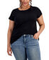 Фото #1 товара Plus Size Basic Crewneck Short-Sleeve T-Shirt