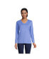 Petite Relaxed Supima Cotton Long Sleeve V-Neck T-Shirt