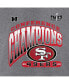 ფოტო #2 პროდუქტის Women's Heather Gray San Francisco 49ers 2023 NFC Champions Hail Mary Tri-Blend 3/4-Sleeve V-Neck T-shirt