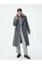 Фото #1 товара Пальто Koton Long Coat with Removable Faux Fur Trim